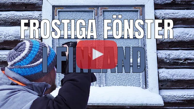 Fotograferar frostiga fönster i Finland.